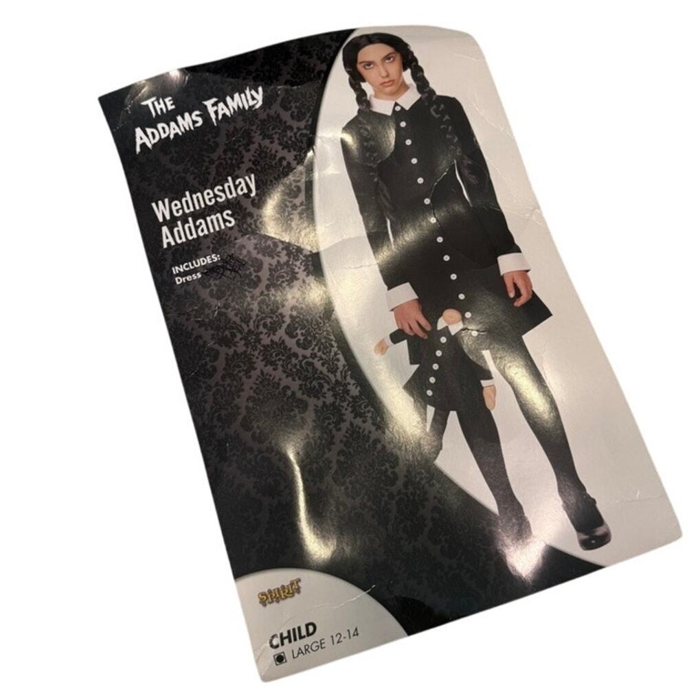 Spirit Wednesday Addams child large Halloween costume dress A3 2974